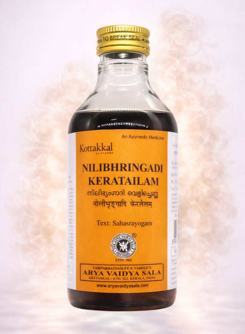 Kottakkal Ayurveda Nilibhringadi Kera Tailam 200ml | Classical Ayurvedic Hair Oil | Herbal Coconut Oil for Scalp & Hair Care | External Use - Image 1